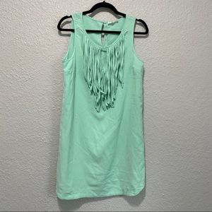Sugar Lips Fringe Detail Sleeveless Shirt Dress